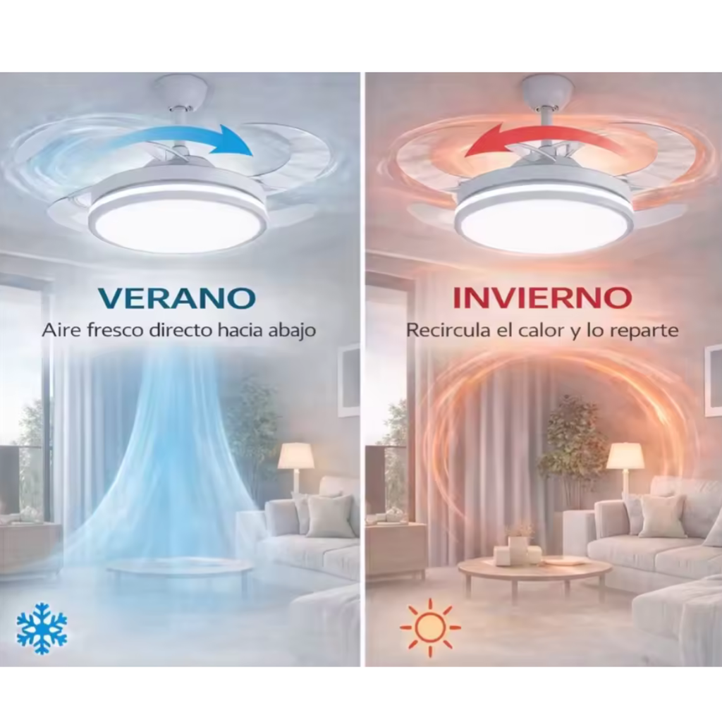 Ventilador de Techo Inteligente con Luz LED