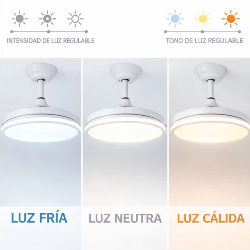Ventilador de Techo Inteligente con Luz LED