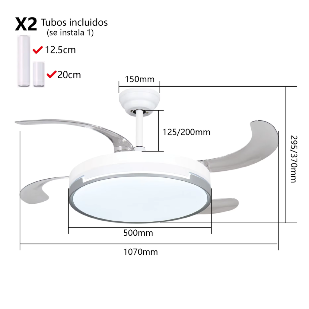 Ventilador de Techo Inteligente con Luz LED